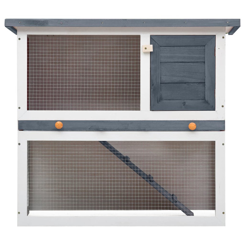 Jaron Weather Resistant Rabbit Hutch, Grey
