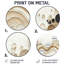 «Minimalist Beige Marble River», art mural rond moderne abstrait, art mural rond en métal bleu-591072618