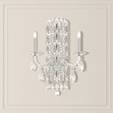 Siena 2 Light Wall Sconce in Heirloom Gold with Clear Radiance Crystals