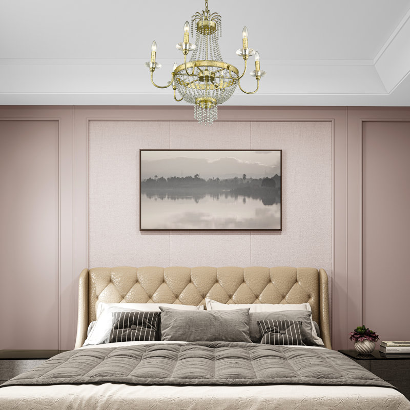 Rachedi 6 - Light Dimmable Empire Chandelier, Winter Gold