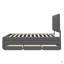 Lit plateforme double tapissier avec lit gigogne simple et 3 tiroirs, tissu en lin