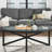 Michaelin Tempered Glass Coffee Table with Solid Wood Base-119119911