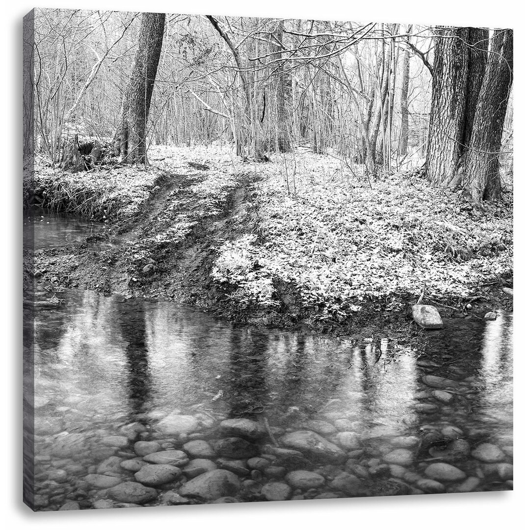 Leinwandbild Schneebedeckter Waldboden