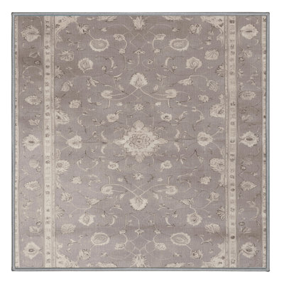 Tapis gris Tabriz lavable à la machine