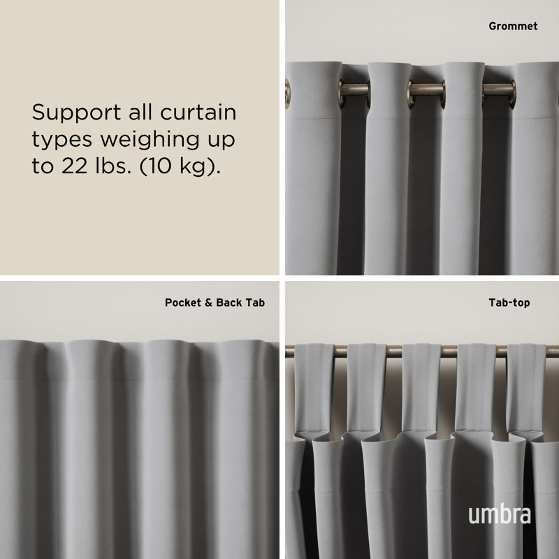 Eco-Friendly Nickel Adjustable Loop Curtain Rod 42-120 Inches