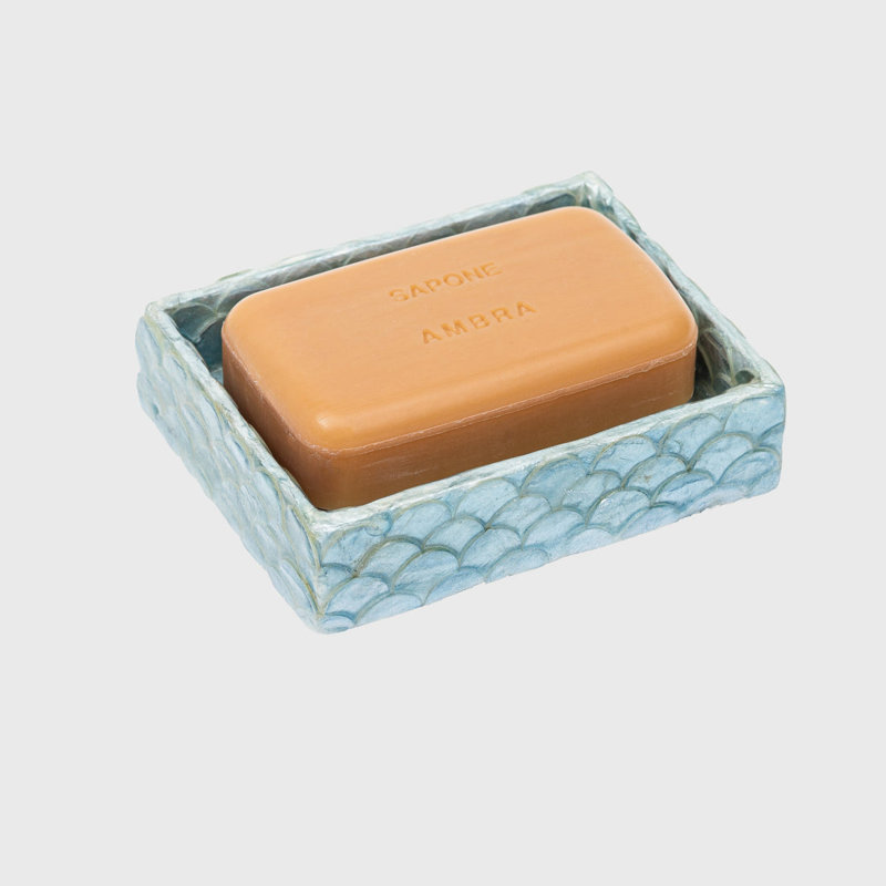 Capiz Shell Decorative Tray, Aqua Blue, Aqua Blue