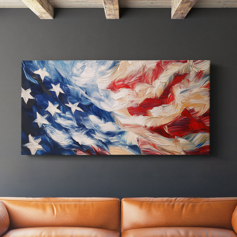 Americana Series-I- Toile tendue avec châssis - Prêt à accrocher, H 24 po x l 48 po