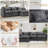 Chifley Gray Chenille Modular Couch L Shaped Sectional Sofa with Ottoman, Reversible.-118761493