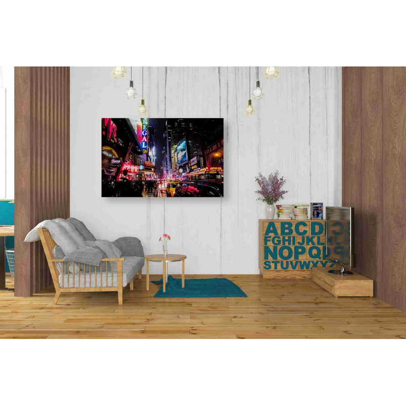 «Neon New York City», reproduction d'impression sur toile, H 26 po x l 40 po