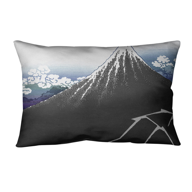 Coussin lombaire en lin katsushika hokusai, lightning, Dégradé mauve et ciel