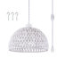 Plafonnier 1 lumière 11,81 po Derica Luminaire suspendu en dôme tissé à brancher avec accents de corde style bohème, cordon de 14,76 pieds-125559987-93332384