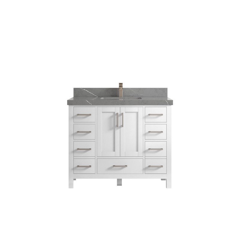Ensemble de meuble-lavabo simple 42 po Malibu, Gris Piatra