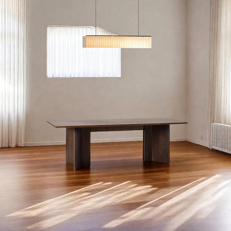 Table de salle à manger en chêne, Tanné, H 29,53 po x L 55,12 po x l 27,56 po
