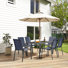 Terratex 7-Piece Patio Dining Set With Blue PVC-coated polyester Fabric