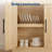 Sideboard Buffet Cabinet, with 2 Glass Doors, 35.4 in, Mid-Century Modern, for Living Room, Kitchen, Hallway