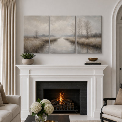 Misty Winter Wetland Landscape