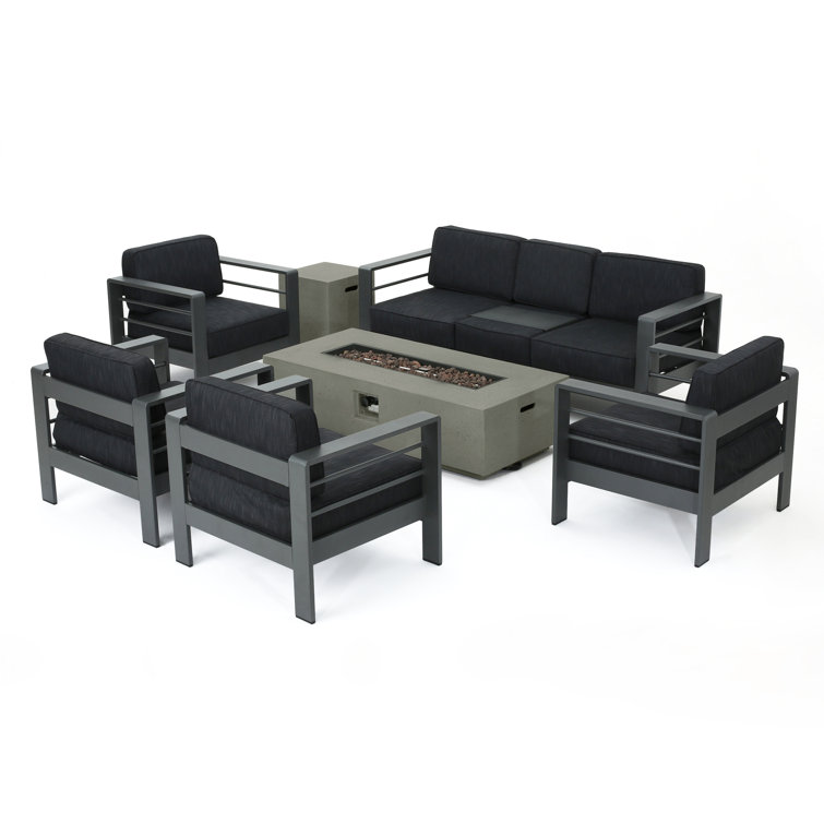 Caggiano 7 - Person Patio Conversation Sets with Cushions