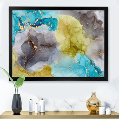 «Blue Luxury Abstract Fluid VII», peinture sur toile