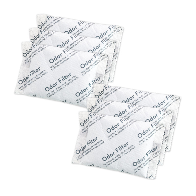 Filtre anti-odeur au charbon actif naturel Qualiazero | Sac remplisseur de désodorisant purificateur d'air Eliminator | Pour poubelle, réfrigérateur, chaussures, etc. | Fabriqué avec de la noix de coco (paquet de 6)