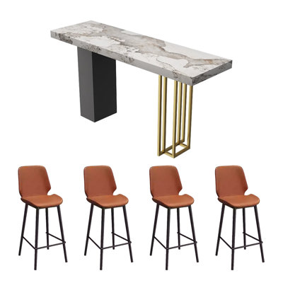 Home open light luxury bar table and chair