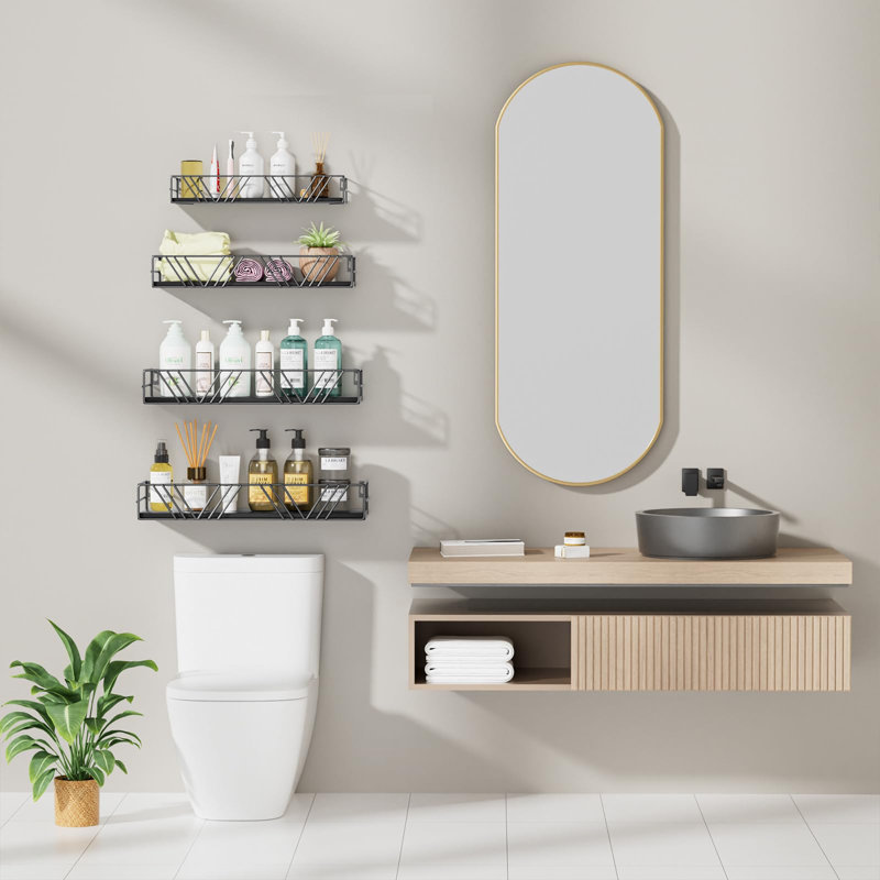 Tablettes flottantes pour ensemble mural de 4 tablettes flottantes en bois de différentes tailles, tablettes murales pour salon, chambre à coucher, salle de bain, cuisine, décor de ferme, bureau
