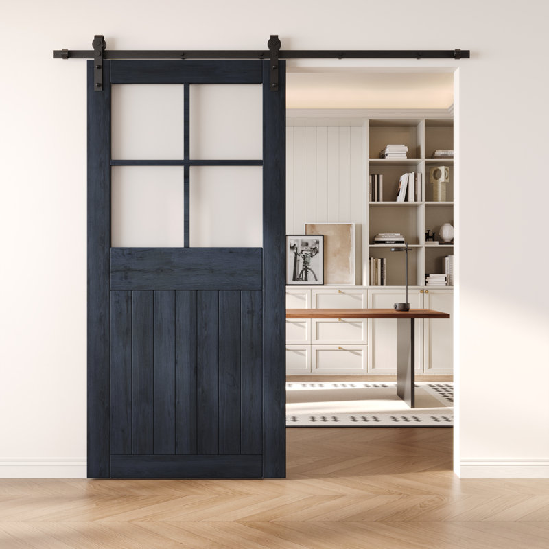 Porte de grange coulissante en bois massif non assemblé 26 x 84, 26 po x 84 po