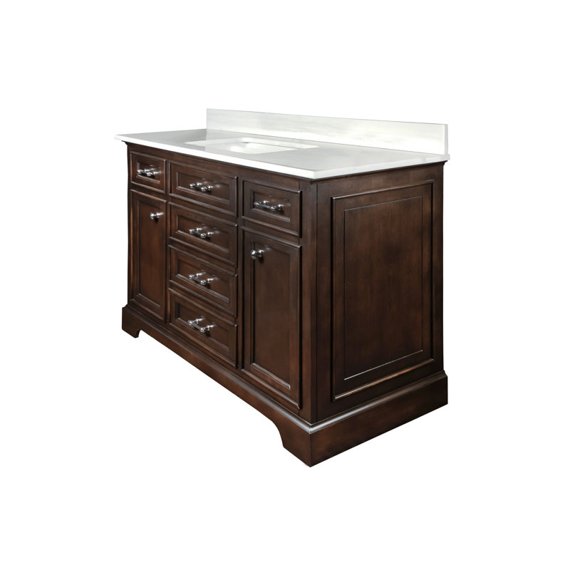Ensemble de meuble-lavabo simple 49 po Harkness, Noyer foncé