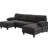 Black, U-Shaped , Dual Chaise Lounges, Storage, Armrest Pillows Side-2124886632-2124886635