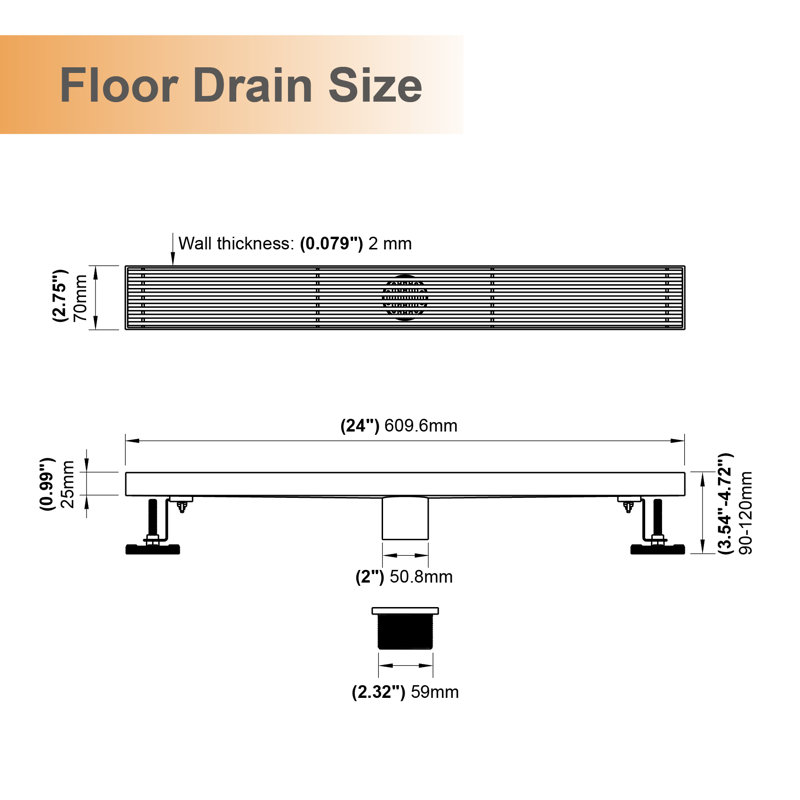 Shower Drain Linear Shower Drain 18 Inch