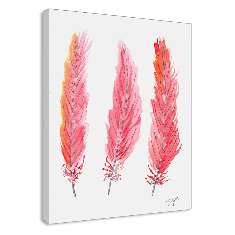 Plumes juvéniles, art sur toile, H 14 po x l 11 po x P 1,5 po