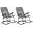 Outsunny 2 Piece Outdoor Rocking Chair Set, Patio Folding Lawn Rocker Set With Headrests For Yard, Patio, Deck, Backyard, Gray