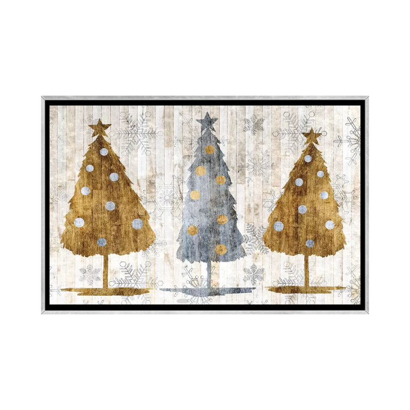 Collection sophistiquée de Noël A par Grace Popp - impression, H 18 po x l 26 po x P 1,5 po, Toile avec cadre argenté
