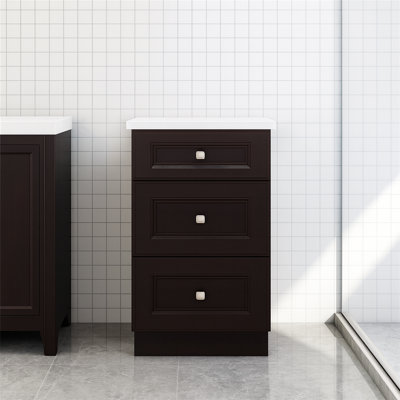 12" Bathroom Vanity 3 Drawer Base Ready-To-Assemble Cabinet
