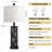 27" Leafglow Modern Farmhouse Table Lamp Set with Cutout Pattern, Dual USB Ports, Led Bulbs-252130500