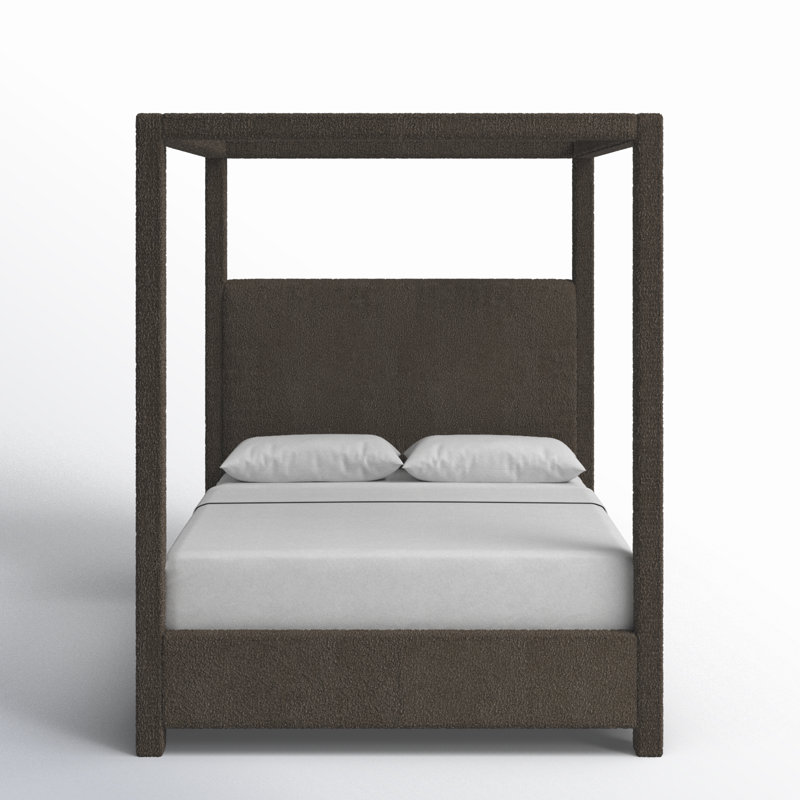Denn Donnelly Bed, Queen, Brown Boucle Fabric