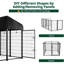 Clôture de cage 71 po / 54 po en métal pour chenil avec toit résistant aux rayons UV-98080744