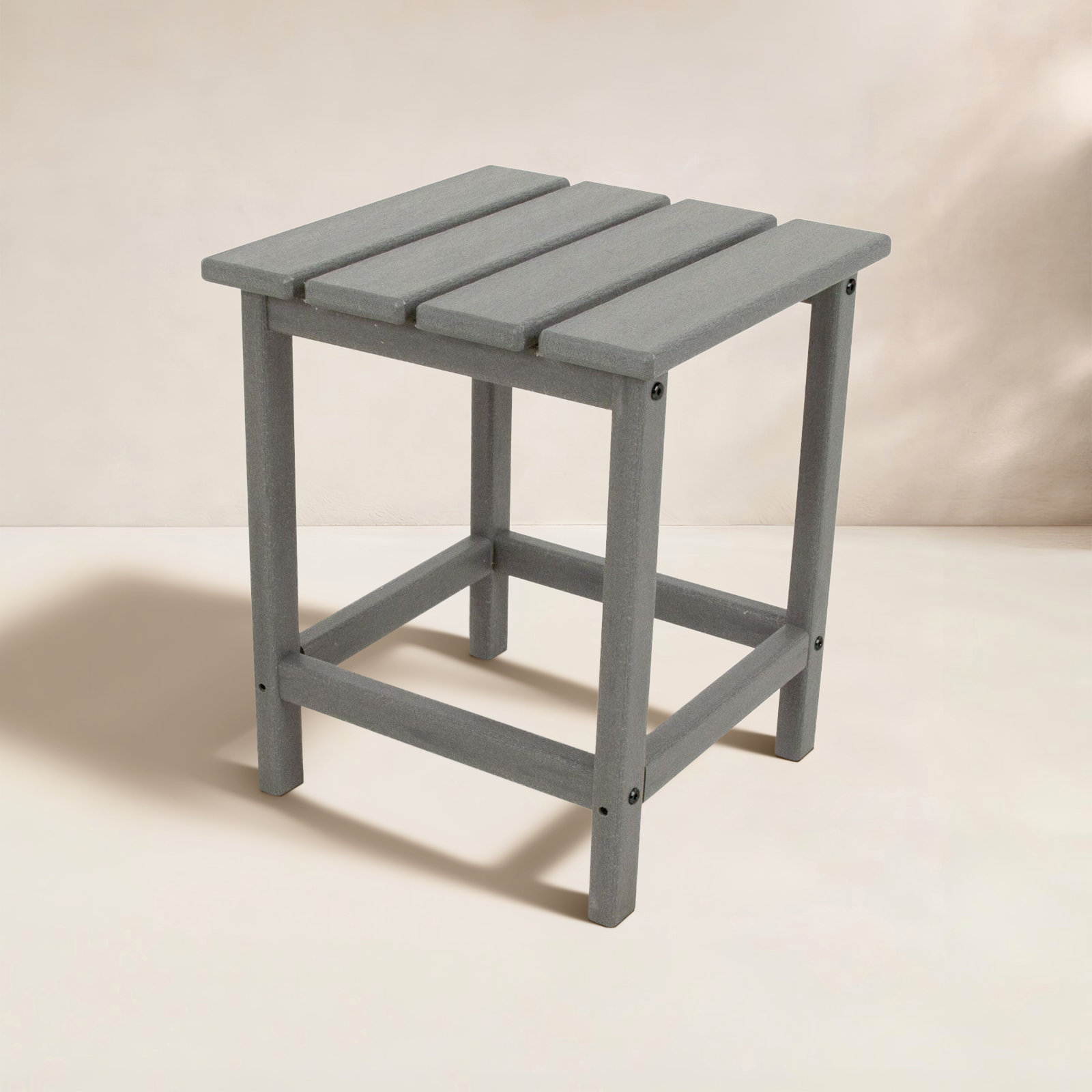 POLYWOOD® Long Island 15" Patio Side Table, Slate Gray