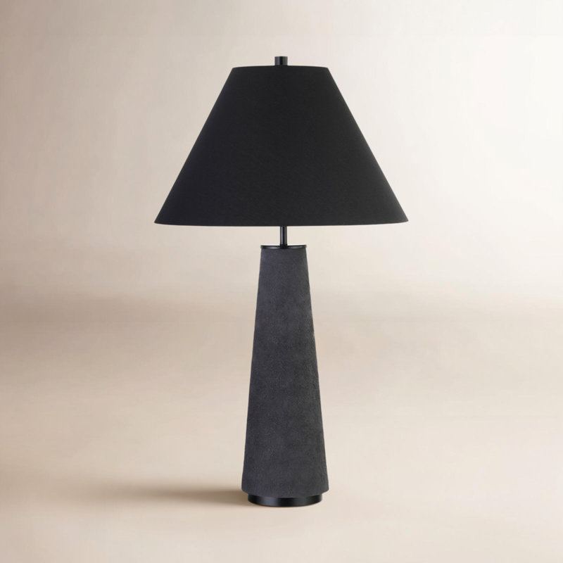 Alexy Ceramic Table Lamp, Matte Black