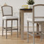 Tabouret de bar rembourré avec pieds tournés ornés et conception stationnaire