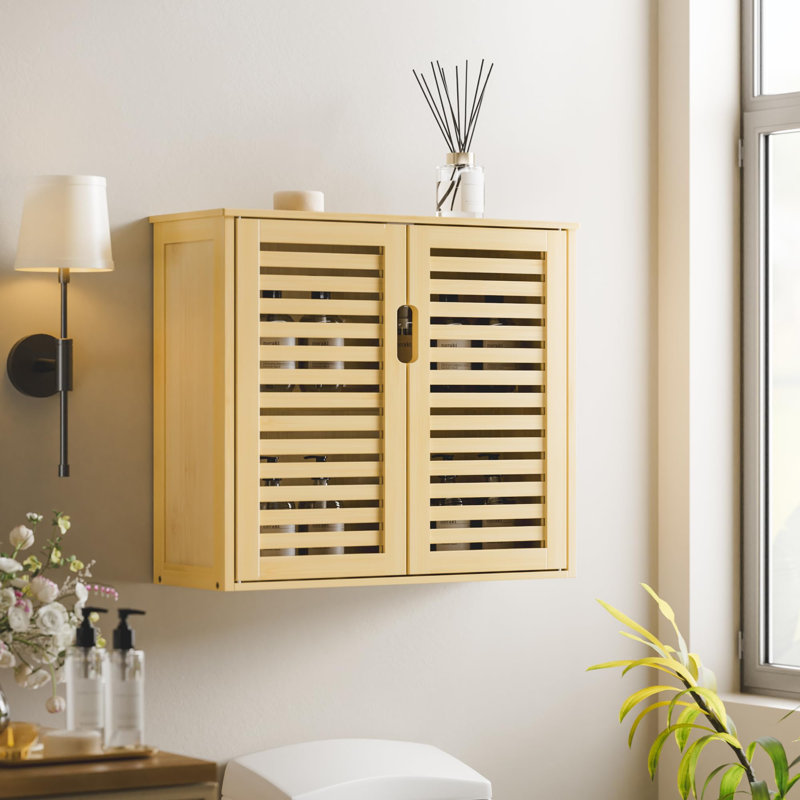 Armoire de rangement murale en bambou, Naturel