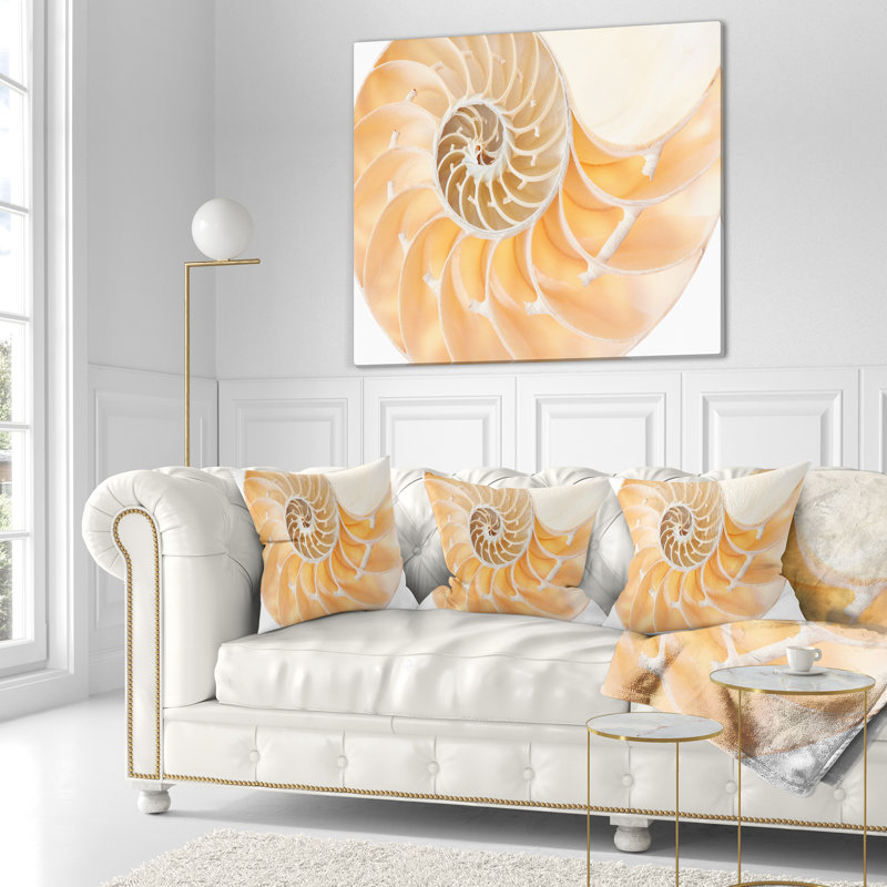 Nautilus brun clair - coussin imprimé abstrait, 16 po x 1 po, Coussin décoratif
