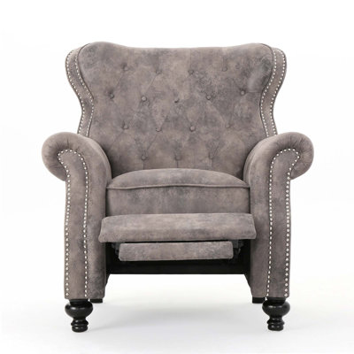 Fauteuil inclinable avec accoudoirs roulés gris brun Accents
