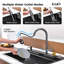 Évier de cuisine en cascade 33 po - Station de travail à simple cuve en acier inoxydable avec robinet de pluie et accessoires