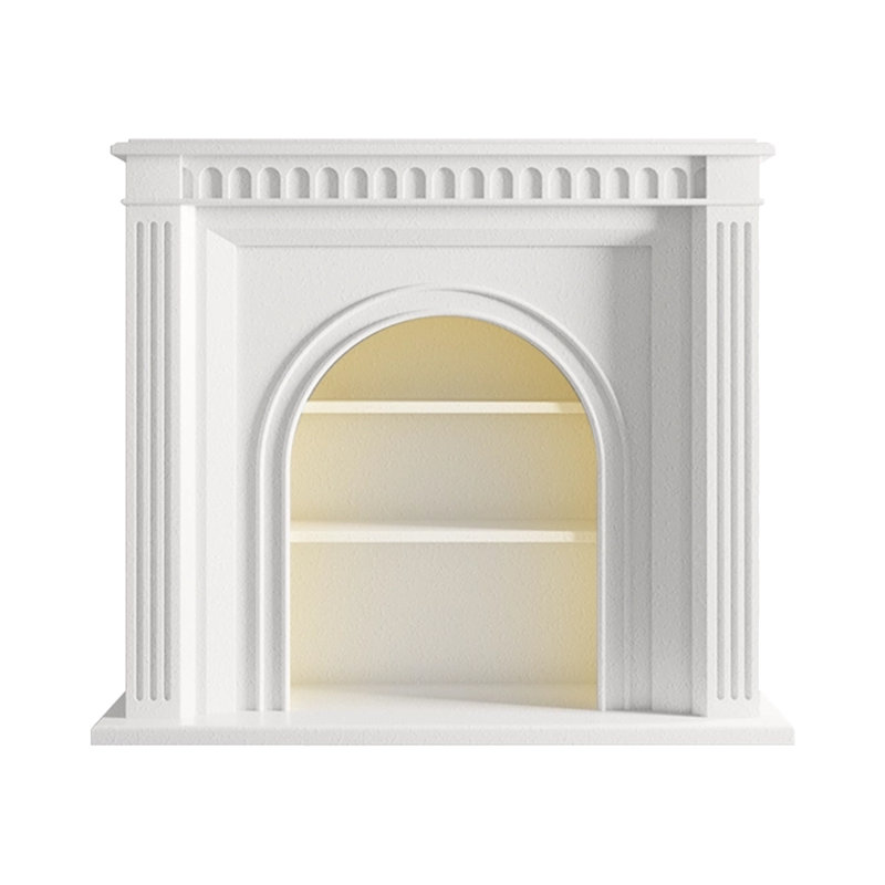 White Manufactured Wood Electric Fireplace