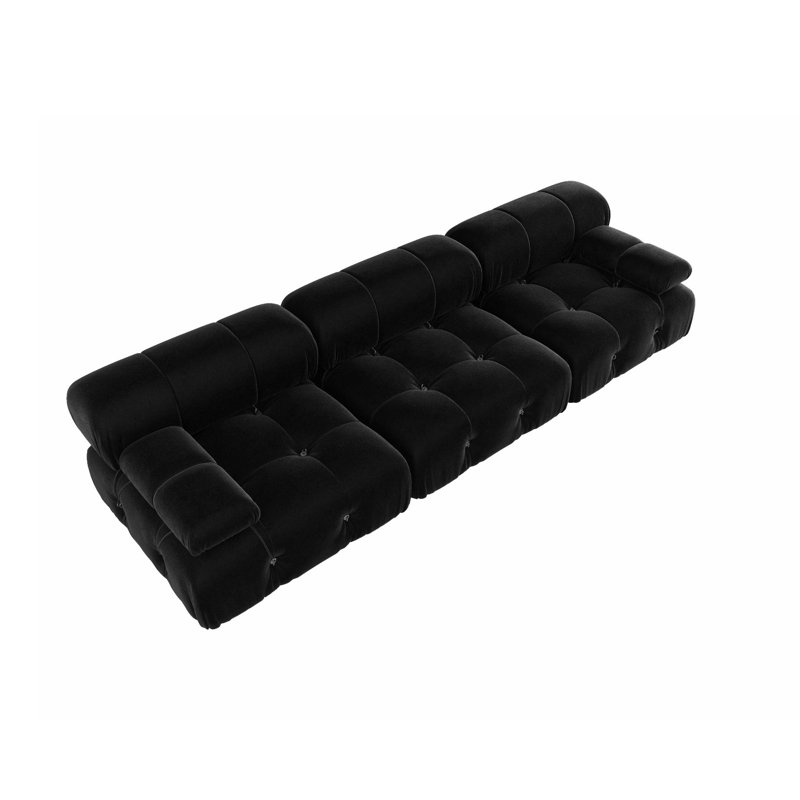 Cylan 104" Black Upholstered Sofa