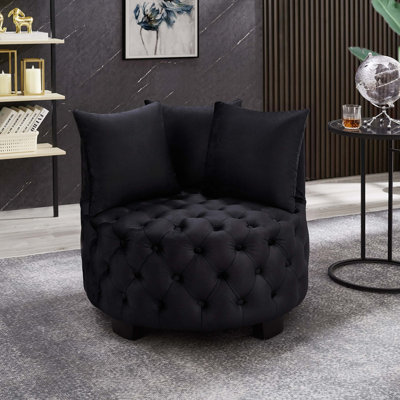 Chaise d'appoint contemporaine rembourrée et capitonnée