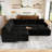 Brunella U-shaped Modular Sleeper Sectional Corduroy Sofa Bed With Storage Space-1508211147