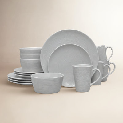 Noritake Colorscapes Swirl 16-Piece Coupe Dinnerware Set, Service for 4
