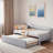 L-shaped Upholstered Daybed With Pop Up Trundle