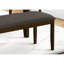Banc rectangulaire transitionnel de 44 po avec siège rembourré en tissu brun et fabrication en bois massif pour une assise confortable